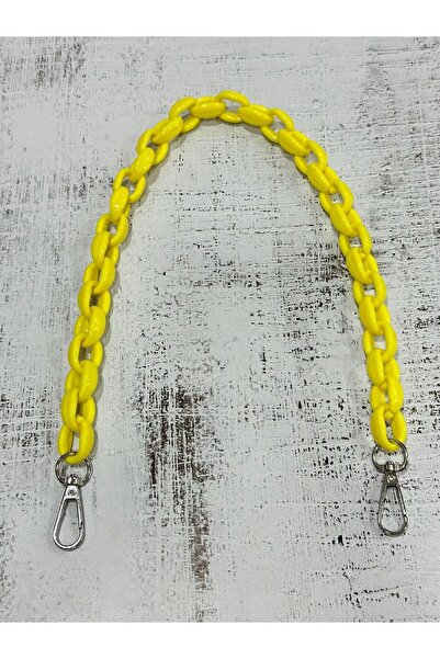 miraylahobi مقبض حقيبة سلسلة أكريليك أصفر 50 سم 1 قطعة