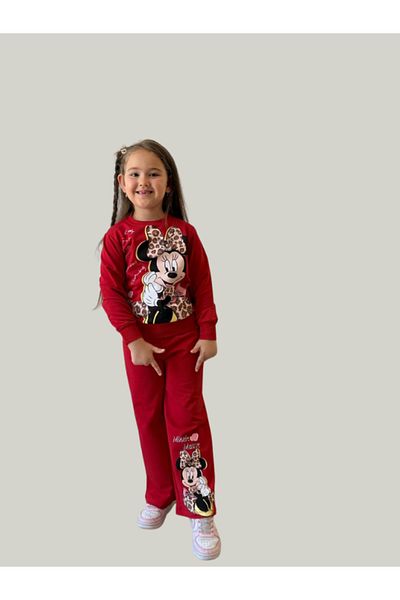 LİLLYPİCCA Girls' 2-Piece Set Character Patterned Sweatshirt and Wide Leg Pants