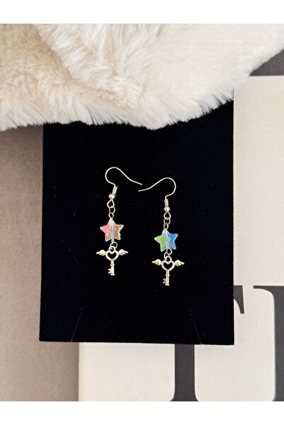 WhimsyWhite أقراط Pinterest، أقراط على شكل قلب على شكل نجمة