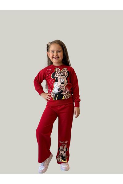 LİLLYPİCCA Girls' 2-Piece Set Character Patterned Sweatshirt and Wide Leg Pants