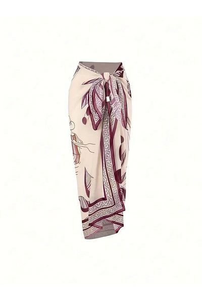 Paragon French Inspired Paris Pareo Burgundy Long Does Not Show Underwear Bright Soft Fabric (145cm * 90cm)