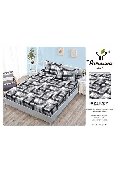 FIONNA.RO Duvet Cover With Elastic And Pillowcases 160X200cm - Labyrinth