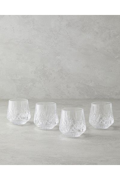 English Home Cosmic Glass 4-Piece Glass Transparent