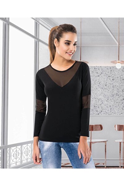 inkasole Дамска блуза с дълъг ръкав 124 Черна