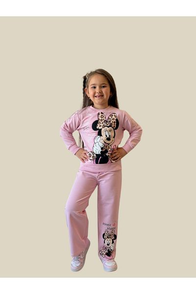 LİLLYPİCCA Girls' 2-Piece Set Character Patterned Sweatshirt and Wide Leg Pants
