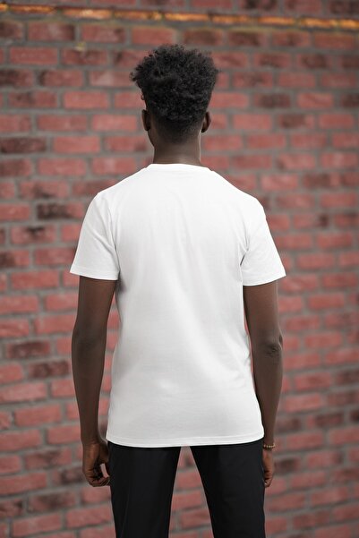 ADVANTE Βαμβακερό μπλουζάκι με στάμπα με λαιμόκοψη Slim Fit