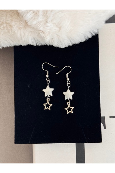 WhimsyWhite أقراط Pinterest، أقراط على شكل قلب على شكل نجمة