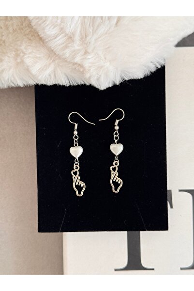 WhimsyWhite أقراط Pinterest، أقراط على شكل قلب على شكل نجمة