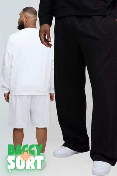 vladivosto Baggy Plus Size Knee Length Bermuda Shorts Battal Fit Oversize Sweatpants 2 Pack Black Gray