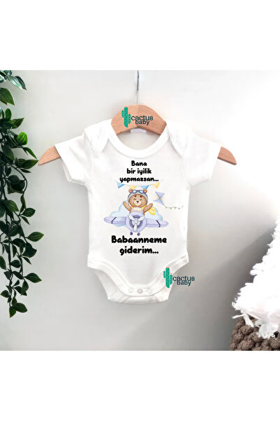 CACTUS COLLECTION Baby Body Suit with Auntie Uncle Dayi Anneanne Babaanne Wri...