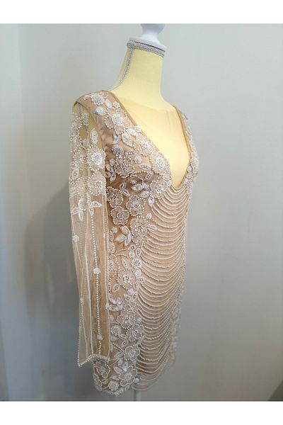 ARA Atelier Petite mini dress with pearl embroidery
