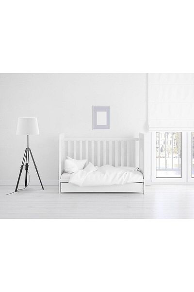 VODDİ White Baby Duvet Cover 100X150 cm |   +1 Pillow Case with Cover 35X45 cm |   90% Cotton