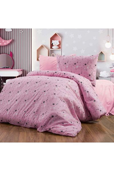 sehra Luxury Durable Soft Cotton Star Single Duvet Cover Set + Elastic Sheet + 1 Pillow Case