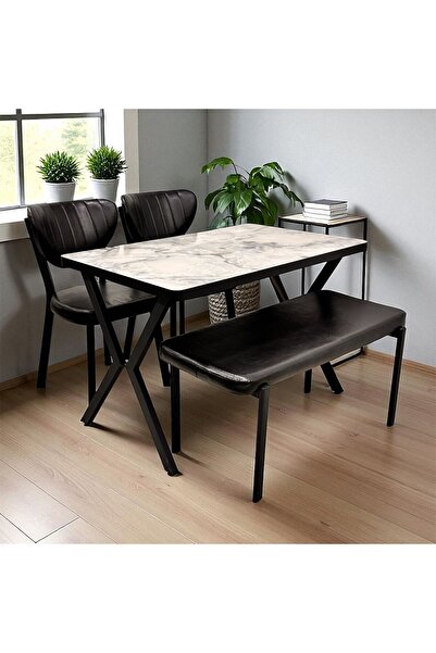 ROYALİSA TABLE CHAİR ROYALİSA ADES BENCH 2 SANDALYE MUTFAK SETİ DERİ