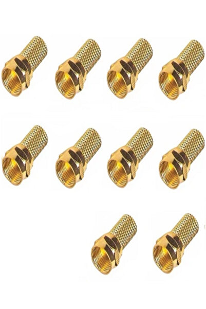 Conigitar Gold F Konnektör (10 Adet) Standart 18 Mm Rg6 U4 Anten Kablosu Uyumlu