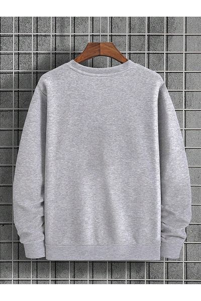 Boi Φούτερ La Los Angeles - Γκρι εμπριμέ φούτερ Oversize Crew Neck