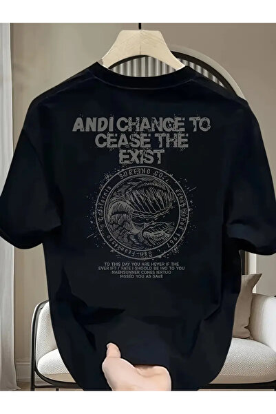 AEMİ تي شيرت مطبوع برقبة دائرية كبيرة الحجم للجنسين وأنا أغير لوقف الوجود