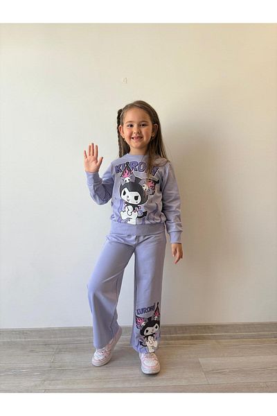 LİLLYPİCCA Girls' 2-Piece Set Character Patterned Sweatshirt and Wide Leg Pants