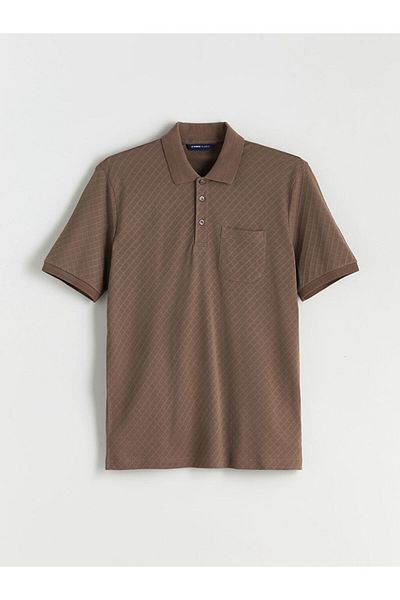 LC Waikiki Ecru Polo Neck Mercerized Look Men's T-Shirt