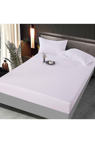 FIONNA.RO Satin Cotton Damask Type Cover 160x200cm - White