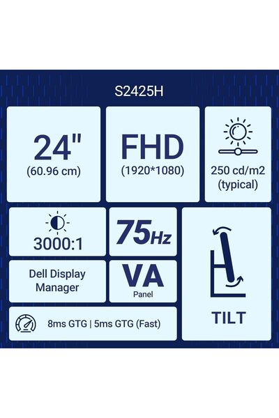 Dell شاشة SE2425H مقاس 24 بوصة، بدقة 1920 × 1080