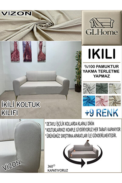 Home %100 PAMUK PETEK KUMAŞ ÇİFT KİŞİLİK KOMPLE GİYDİRME 2'Lİ KANEPE, BOHEM,PORTO, vb MODEL KOLTUK KILIFI