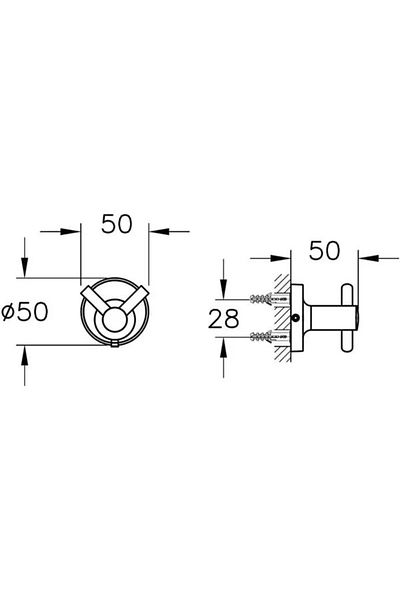 NoHar Βάση 300 A44111 Κρεμάστρα, Διπλή, Χρώμιο