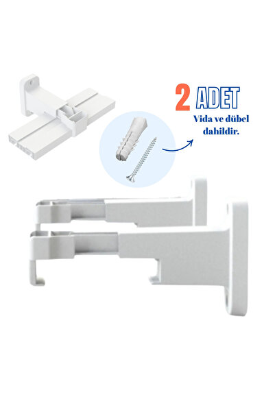 sebox Pratik Korniş Tutucu L Ayak Perde Rayı Duvara Montaj Aparatı Vida Ve Dü...