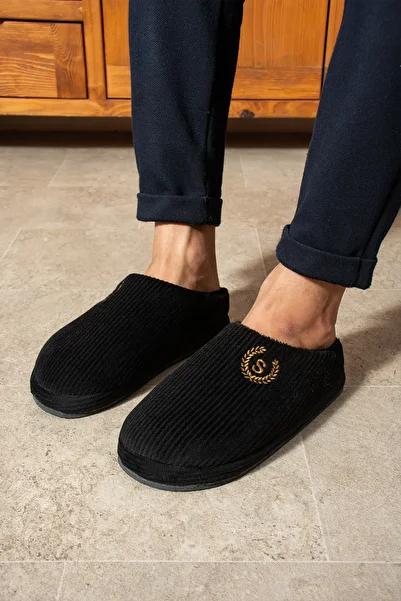 SWORD Embroidered Velvet House Slippers |   Winter Unisex House Slippers |   Non-Slip Base