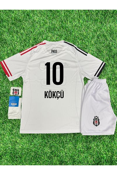 Quaxram Orkun KÖKÇÜ-10 Çociktas New Season Set de 4 tricouri de fotbal pentru copii - alb