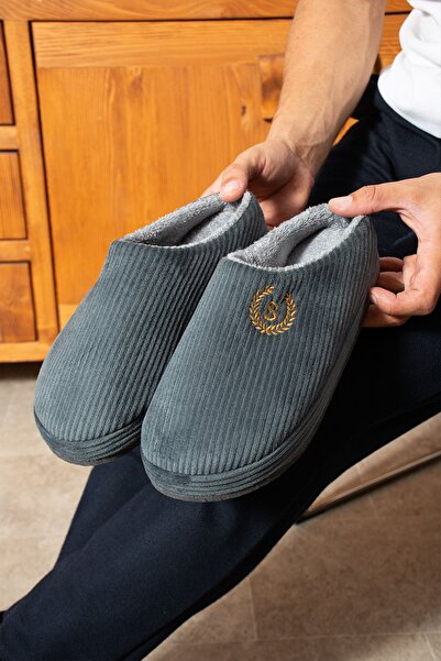 SWORD Embroidered Velvet House Slippers |   Winter Unisex House Slippers |   Non-Slip Base