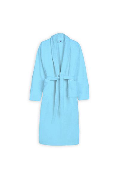 TextiLici Halat de baie din velur 100% bumbac (albastru) - XXL