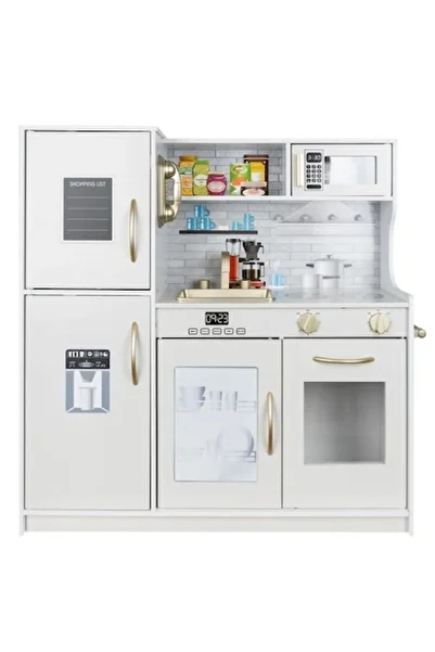 KRUZZEL Multifunctional Wooden Kitchen for Kids, 16807, with Lights