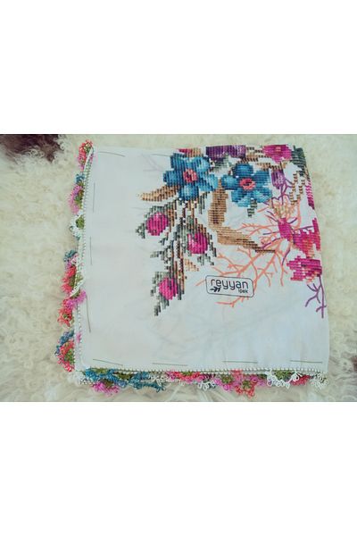 Cenk Handwork Needle Engraving Writing, Scarf, Jade, Mevlud Cover, Gift 4 Edge Embroidered