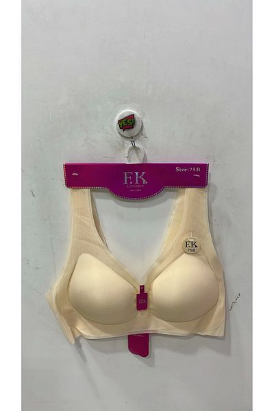 F.K Women's Laser Cut Underwire Lightweight Supported Skin Bra - 1245