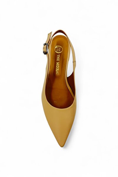 The Moirai Open Beige Ballerinas with Ankle Strap