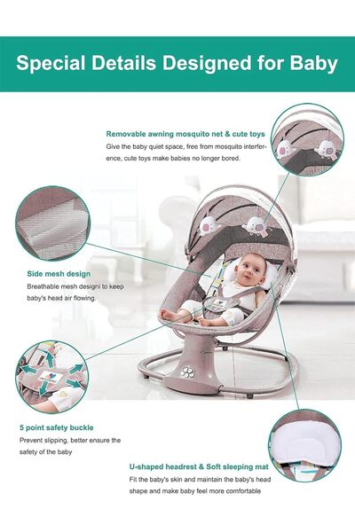 Mastela Luxury 3-in-1 Swing and Bed for Infants up to 3 Years - Adjustable Baby Swing