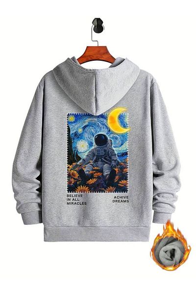 Boi Φούτερ με κουκούλα με στάμπα Astronaut