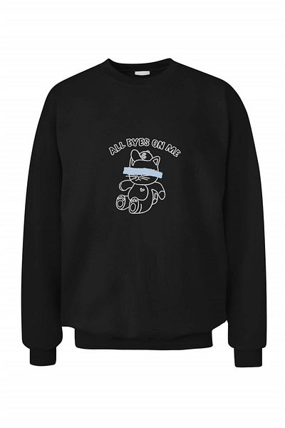 Boi Unisex Black Bts Φούτερ με κουκούλα All Eyes On Me