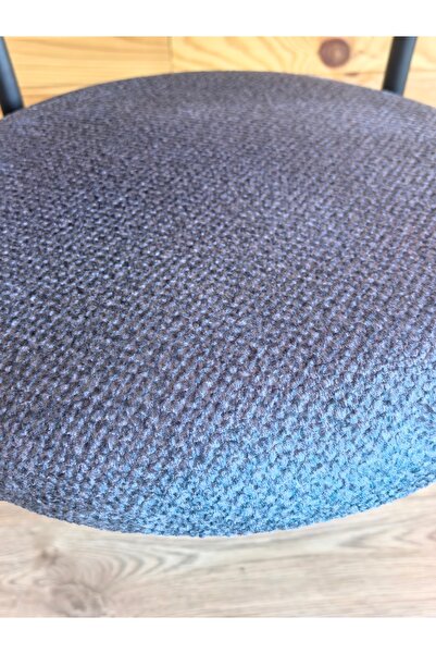 decosense 4 Adet Puffy Kumaş Antrasit Renk Teddy Sandalye Mutfak Sandalyesi Salon Sandalyesi Balkon Sandalyesi