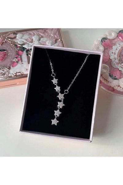 Lumina Atelier Y Shooting Star Zircon Steel Necklace