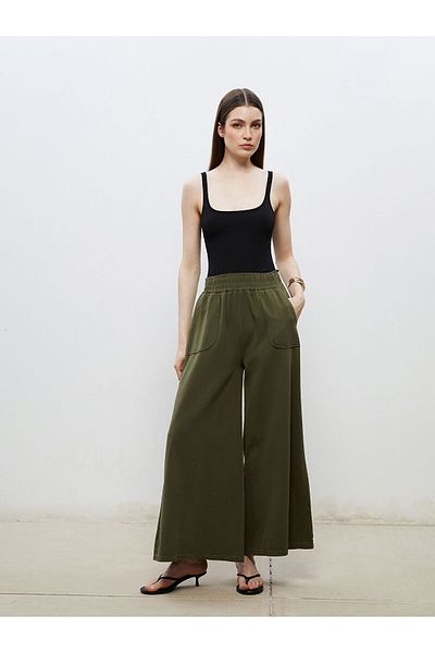 LC Waikiki Wide Leg Women's Trousers with Elastic Waist