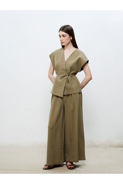 LC Waikiki Wide Leg Women's Trousers with Elastic Waist