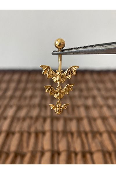 Rupen Kraft 316 L Surgical Steel Anti Allergic Bat Model Dangle Belly Piercing
