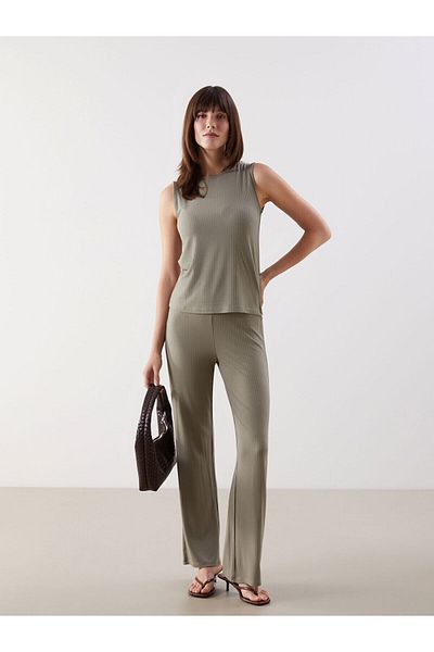 LC Waikiki Elastic Waist Textured Women's Trousers