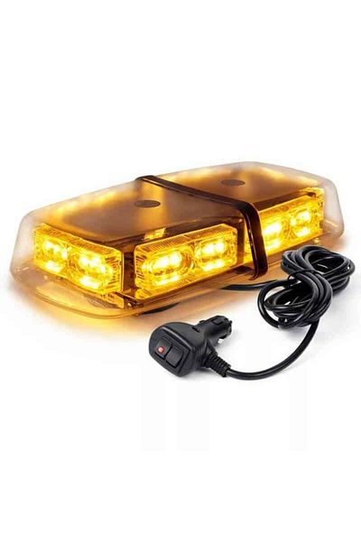 BGRJ Automotive Rotating beacon lamp with magnets, LED, 12V, strobe functions