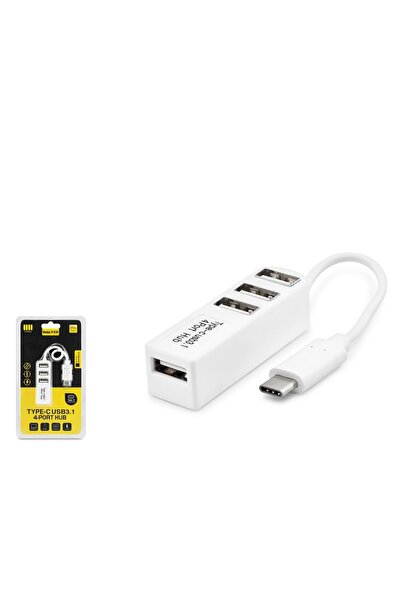 HADRON Hdx7015 Type-C Hub 4-Usb Beyaz (Telefon Uyumlu)