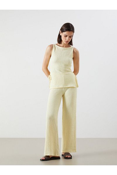 LC Waikiki Elastic Waist Textured Women's Trousers