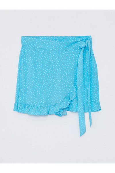 LC Waikiki Lcw Waist Elastic Patterned Viscose Women's Shorts Skirt Fast Fashion