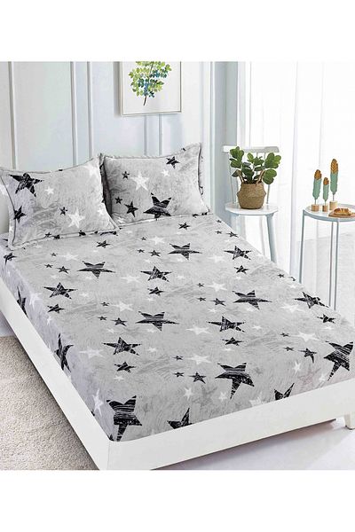 FIONNA.RO Cocolino Elasticated Duvet Cover and Pillowcases 180x200cm - Stars